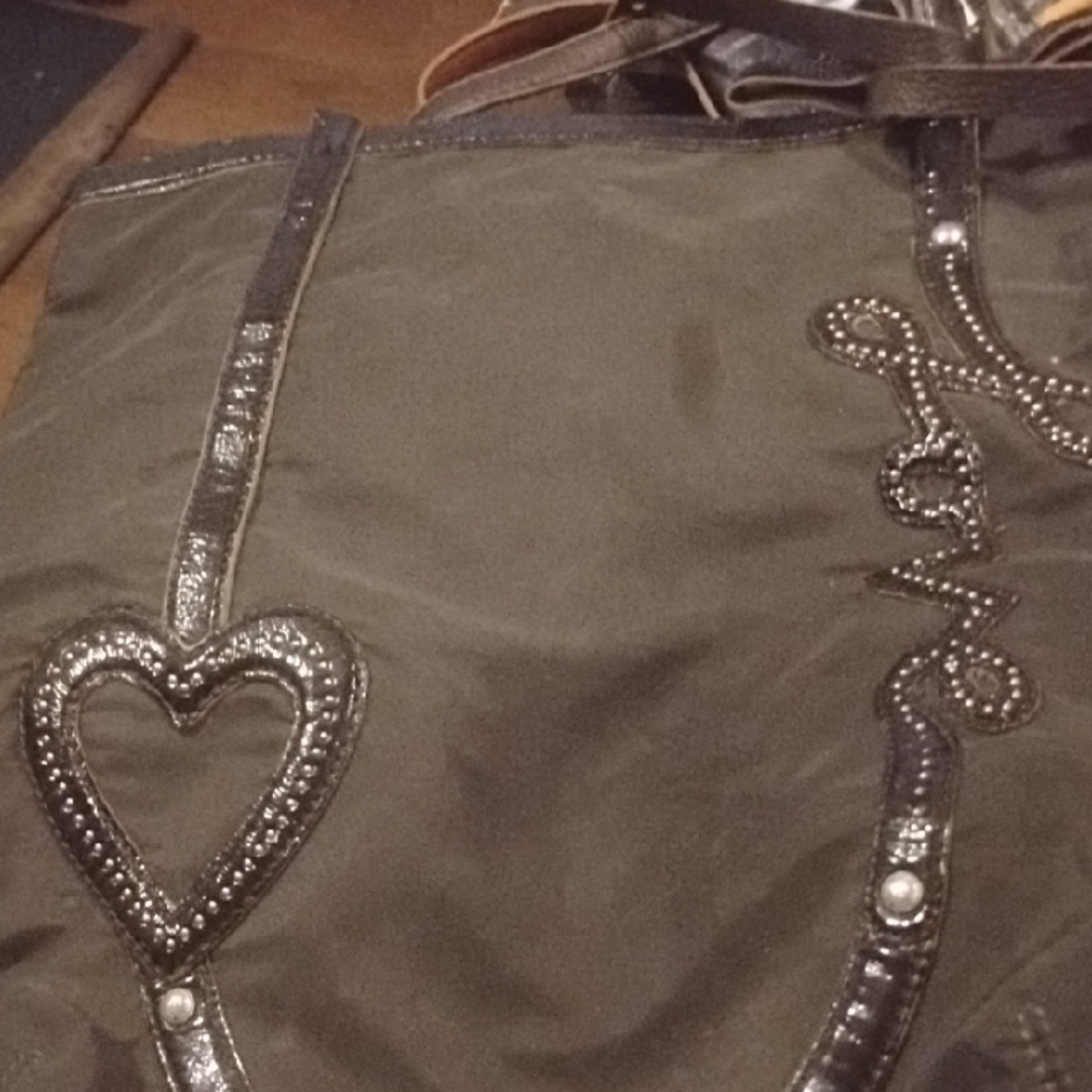 Brown Tote Bag with Heart and Love Design